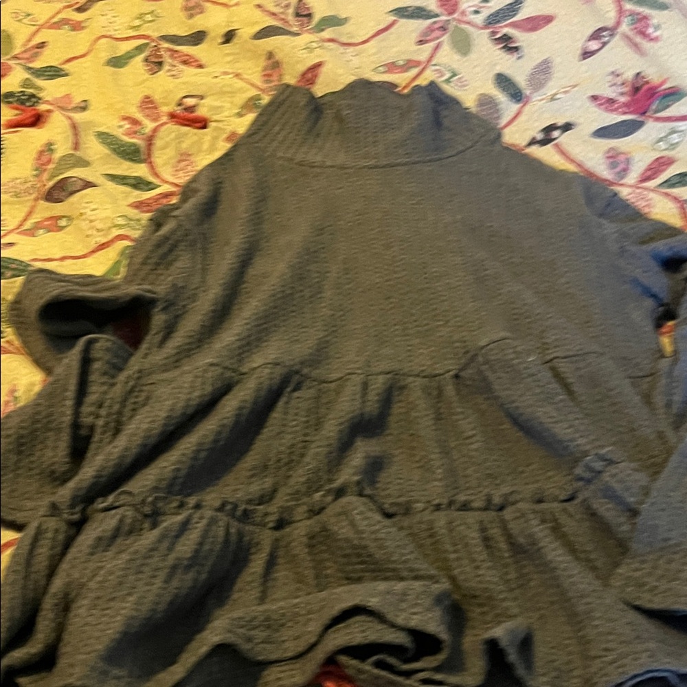 Cozy Gray Turtleneck Sweater Dress
